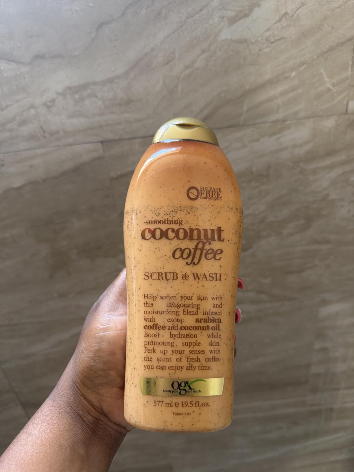 OGX Smoothing + Coconut Coffee Body Scrub, 19.5 fl oz customer photo 1