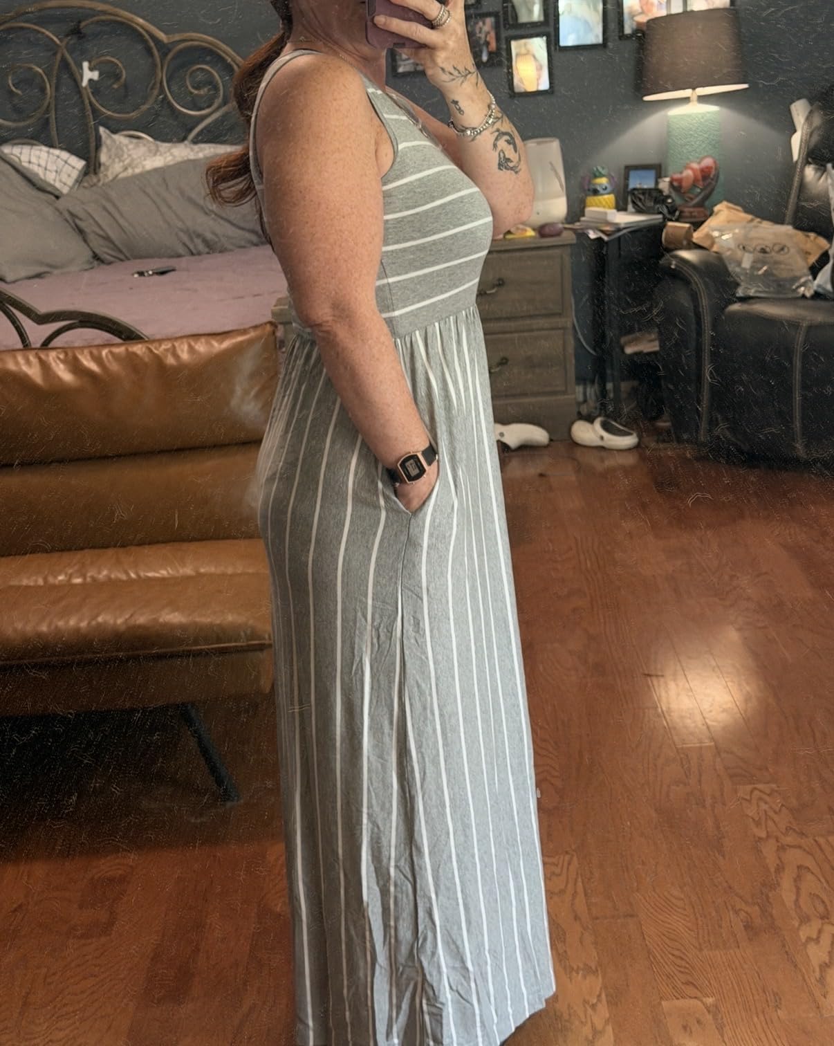 Hount Women's Summer Sleeveless Striped Flowy Casual Long Maxi Dress with Pockets customer photo 1