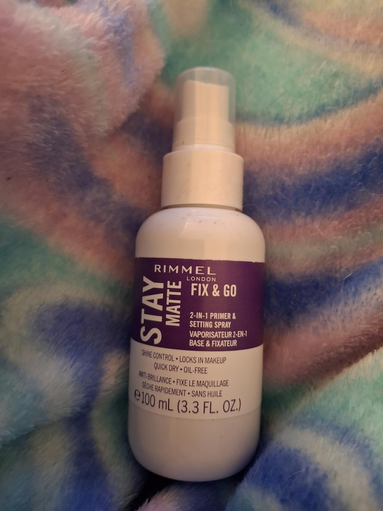 Rimmel London Stay Matte Fix & Go - 001 Transparent - 2-in-1 Primer & Setting Spray, Oil-Free, Locks Makeup into Place, Soothes Skin, 3.3 oz customer photo 1