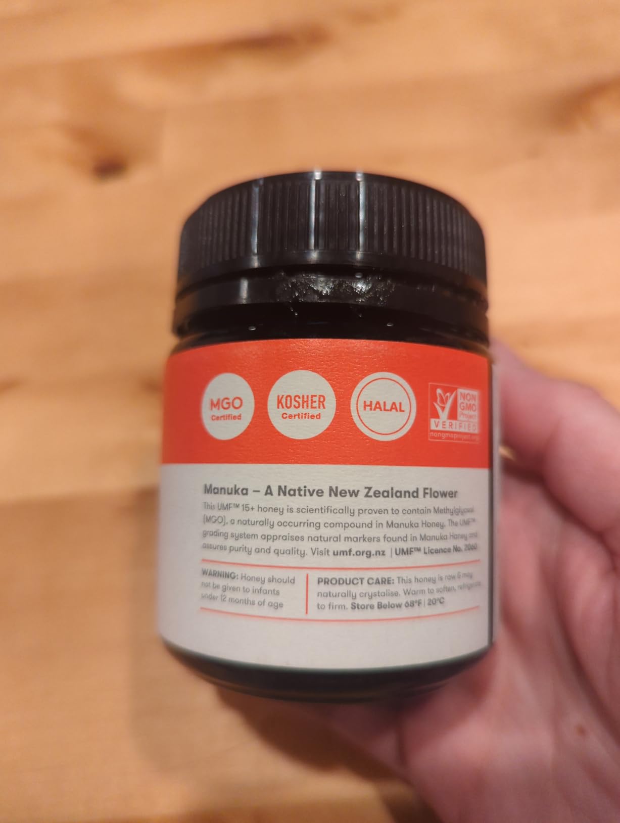 Raw Manuka Honey UMF 15+ MGO 514+, UMF Certified, 3rd Party Tested, 8.8oz customer photo 2