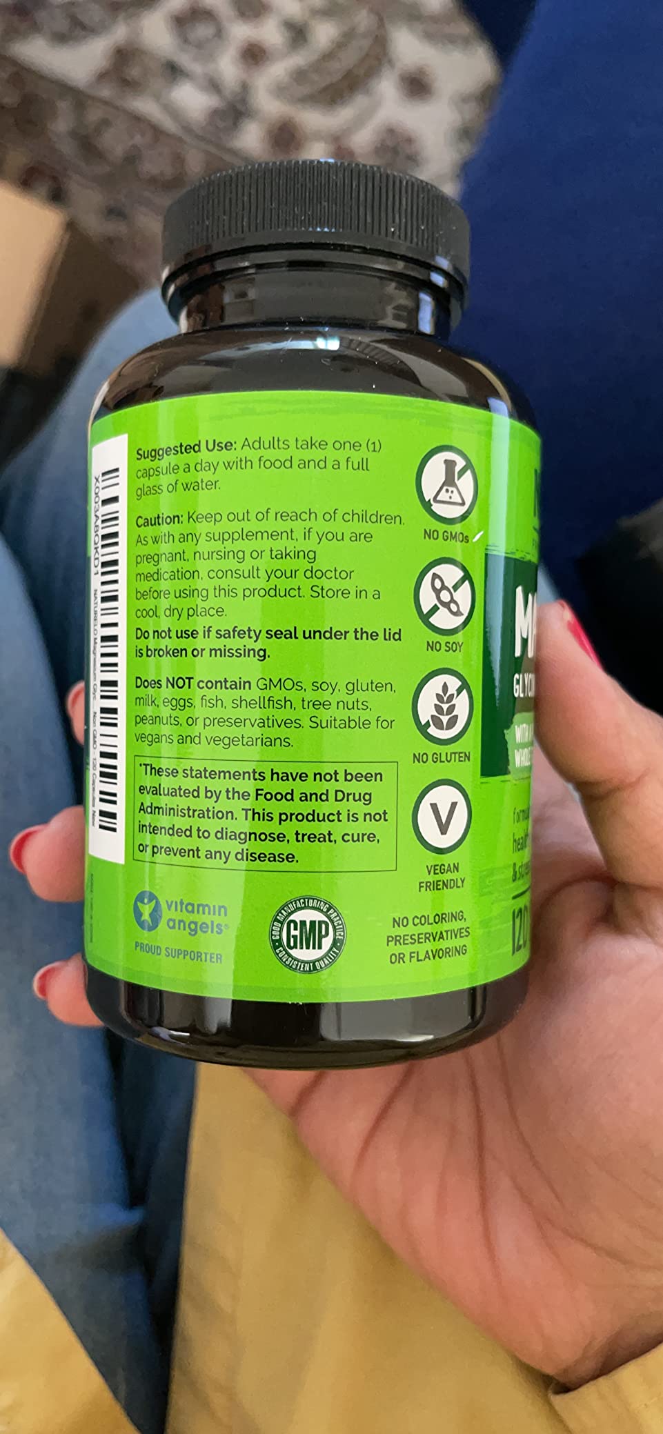 NATURELO Magnesium Glycinate Chelate Complex - 200 mg Magnesium, 120 Count customer photo 1