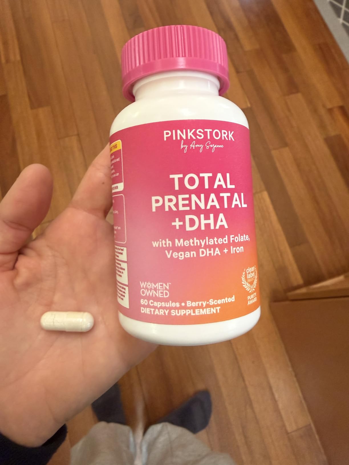 Pink Stork Total Prenatal + DHA, Vegan, No Fishy Burps, 60 Ct, Berry customer photo 1