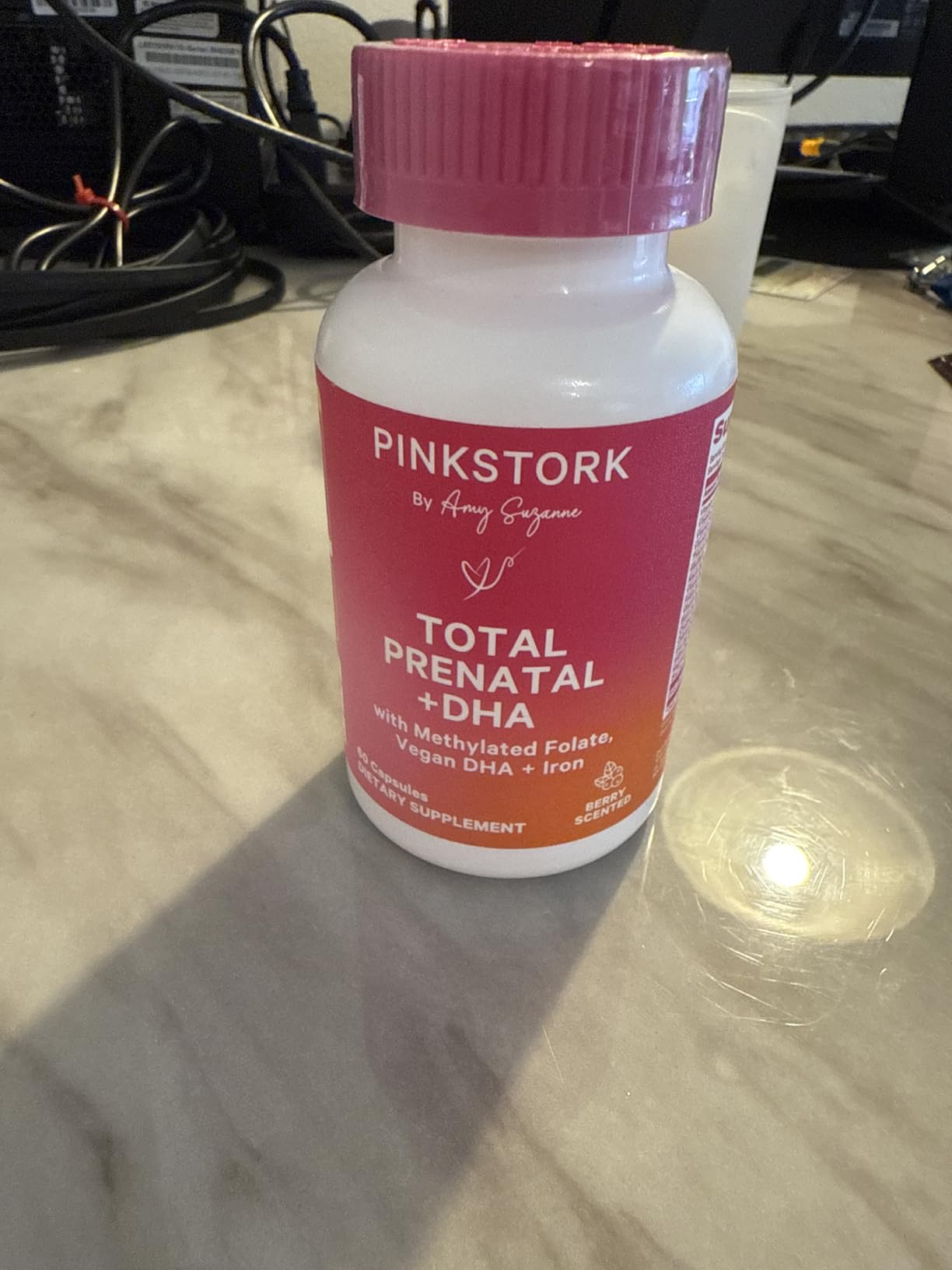 Pink Stork Total Prenatal + DHA, Vegan, No Fishy Burps, 60 Ct, Berry customer photo 2