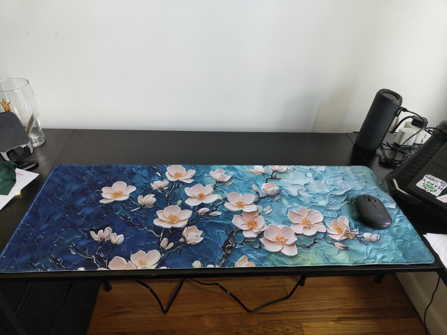 Galdas Mouse Pad For Gaming,Forest Background Pattern XXL XL Large Mouse Mat Long Extended MousePad Desk Mat Non-Slip Rubber Mice Pads Stitched Edges Thin (31.5 x 11.8 x 0.12 Inches) Tree customer photo 1