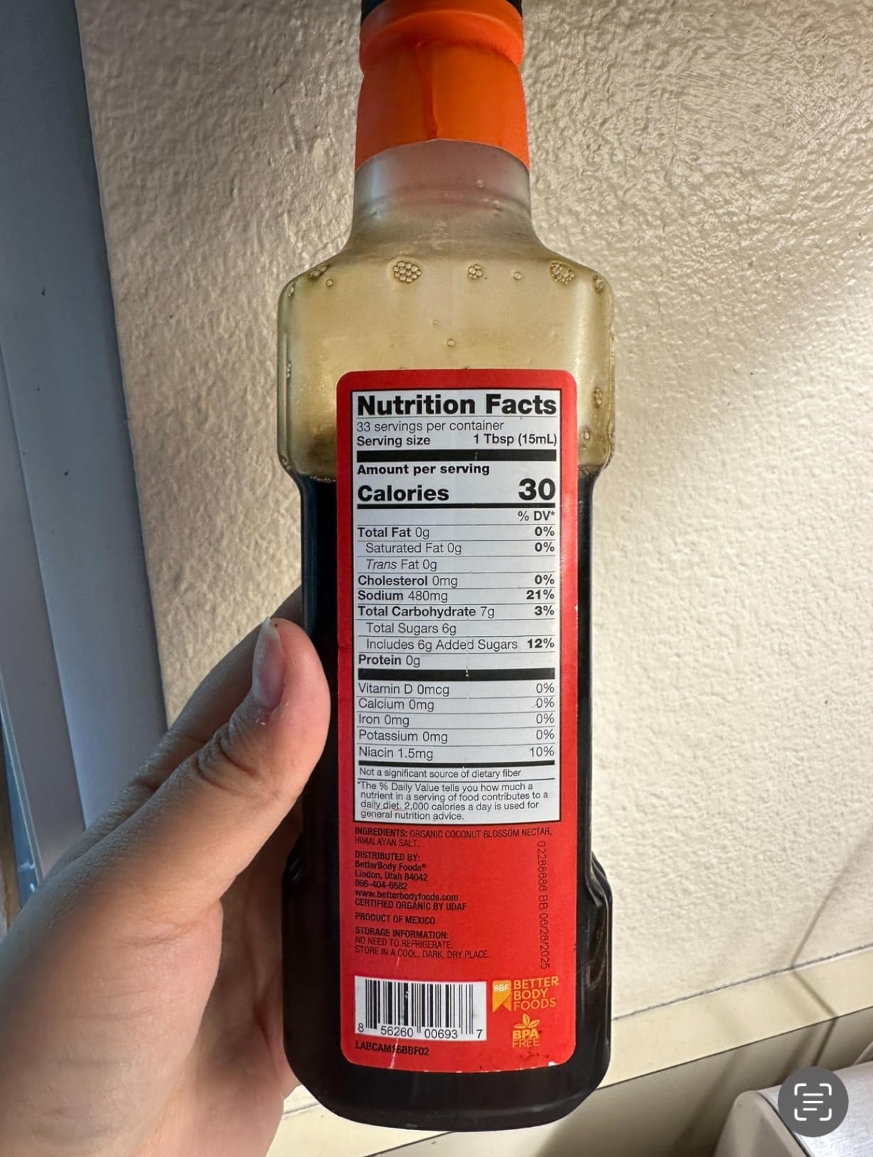 BetterBody Foods Organic Coconut Aminos, Soy Sauce Alternative, Gluten Free, Soy Free, Non-GMO, 16.9 Ounces customer photo 2