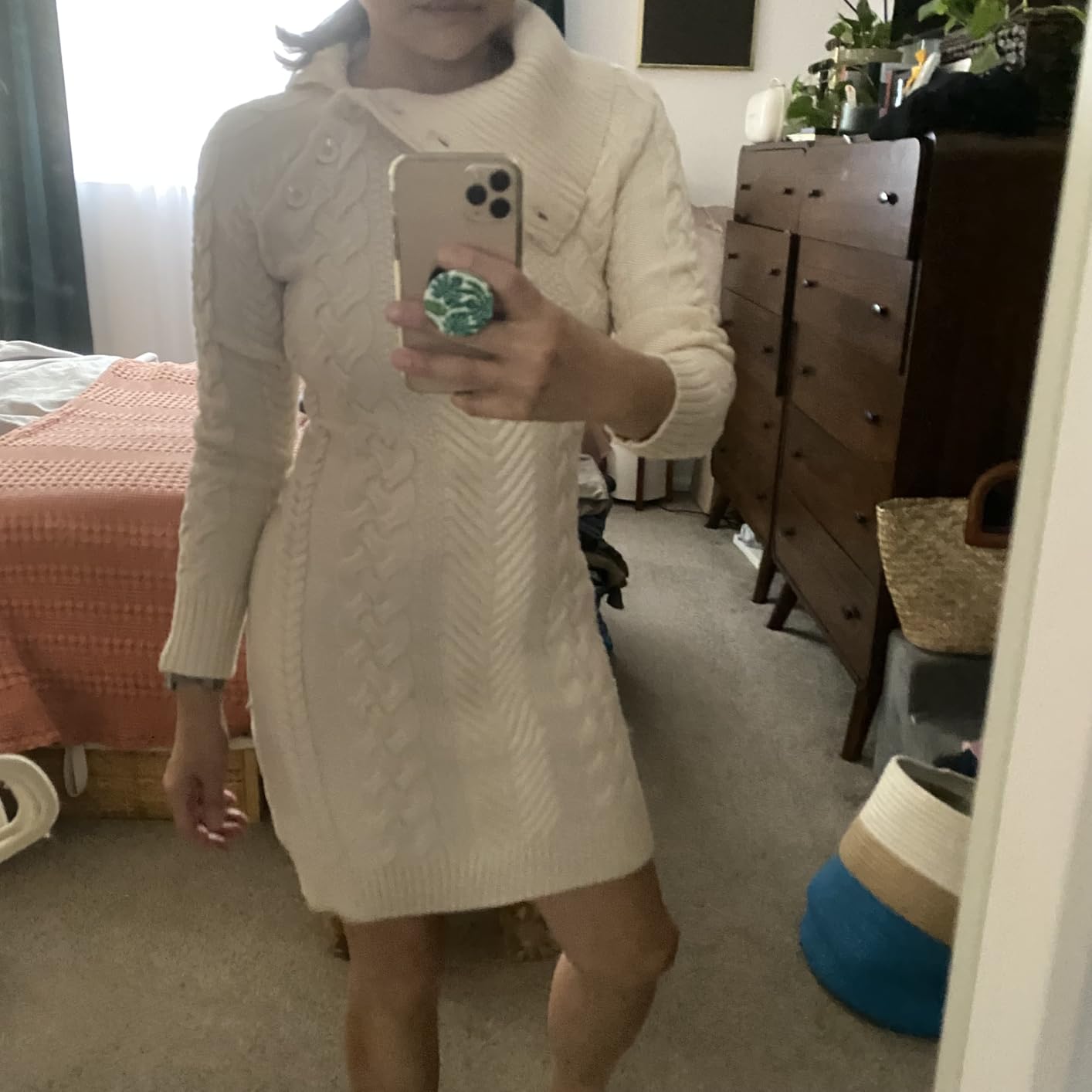BLENCOT Womens Turtleneck Long Sleeve Winter Jumper Bodycon Sweater Dress customer photo 1