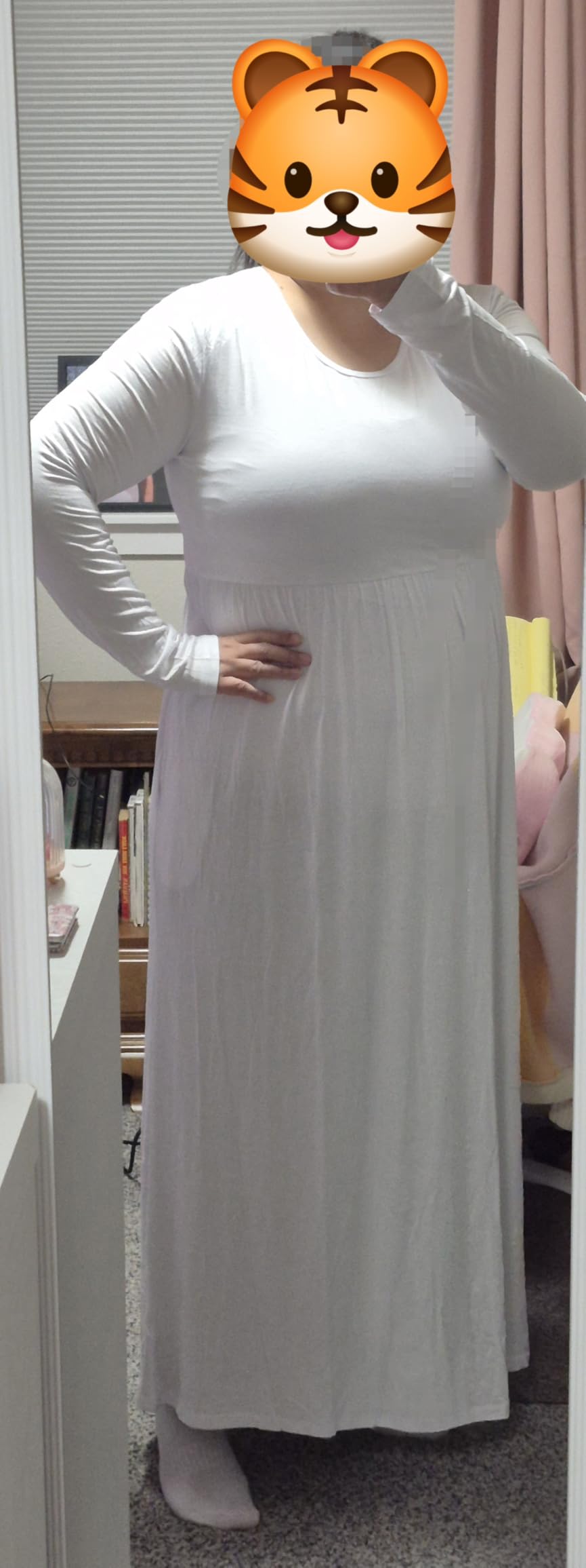 VIISHOW Women's Long Sleeve Casual Empire Waist Maxi Dress with Pockets customer photo 2
