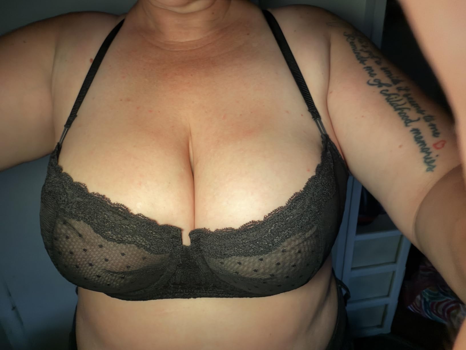 DOBREVA Women's Sheer Lace Bra Underwire Balconette customer photo 1