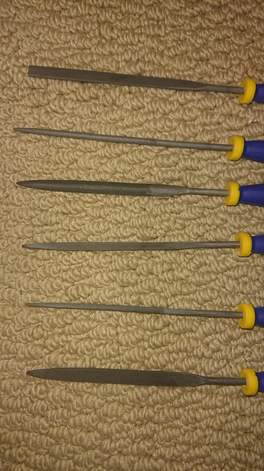 MINI Needle File Set (Carbon Steel 6 Piece-Set) Hardened Alloy Strength Steel - Set Includes Flat, Flat Warding, Square, Triangular, Round, and Half-Round File(6'' Total Length) customer photo 2