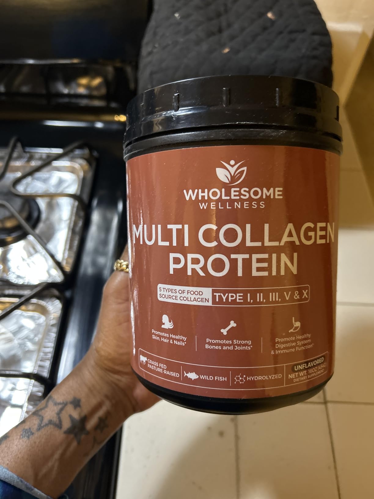 Wholesome Wellness Premium Multi Collagen Peptides Protein Powder for Women and Men, 5 Types of Hydrolyzed Collagen, Grass-Fed, Non-GMO & Unflavored, Pure Protein for Youthful Skin & Joint Recovery customer photo 2