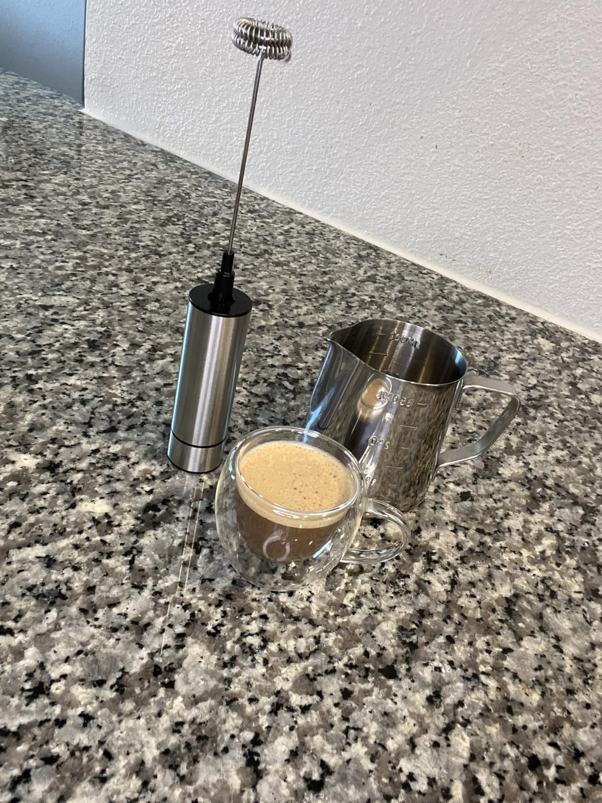 Milk Frother Handheld Battery Operated, Coffee Frother for Milk Foaming, Latte/Cappuccino Frother Mini Frappe Mixer for Drink, Hot Chocolate, Stainless Steel Silver customer photo 1