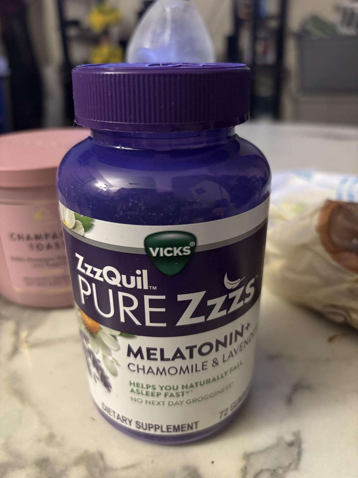 ZzzQuil, Pure Zzzs Melatonin Gummies, Sleep Aid, Melatonin 2mg, with Chamomile and Lavender, Melatonin Sleep Gummies, Sleep Aids for Adults, Wildberry Vanilla Flavored, 72 Sleep Gummies customer photo 1