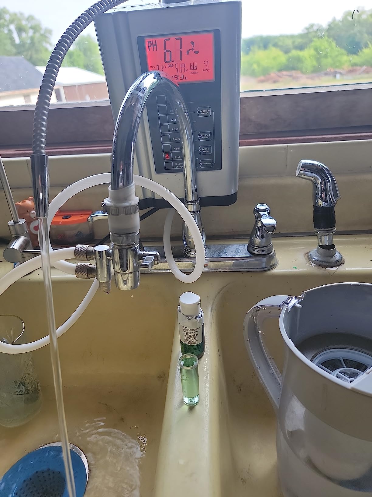 Alkaline Water Ionizer, Up to -500mV ORP, PH 3.5-10.5 Water Purifier Machine, Home Alkaline Water Filter with 7 Water Settings, 8000 Liters Per Filter,Auto-Cleaning,Intelligent Voice (Blue) customer photo 1