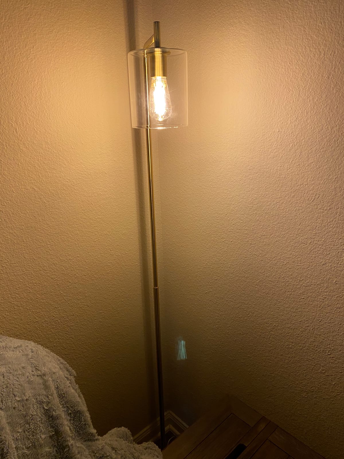 Brightech Elizabeth LED Floor lamp, Tall Lamp with Glass Shade & Edison Bulb, Industrial Lamp for Living Rooms & Offices, Vintage Standing Lamp for Bedroom in Farmhouse or Rustic Style - Bronze customer photo 2