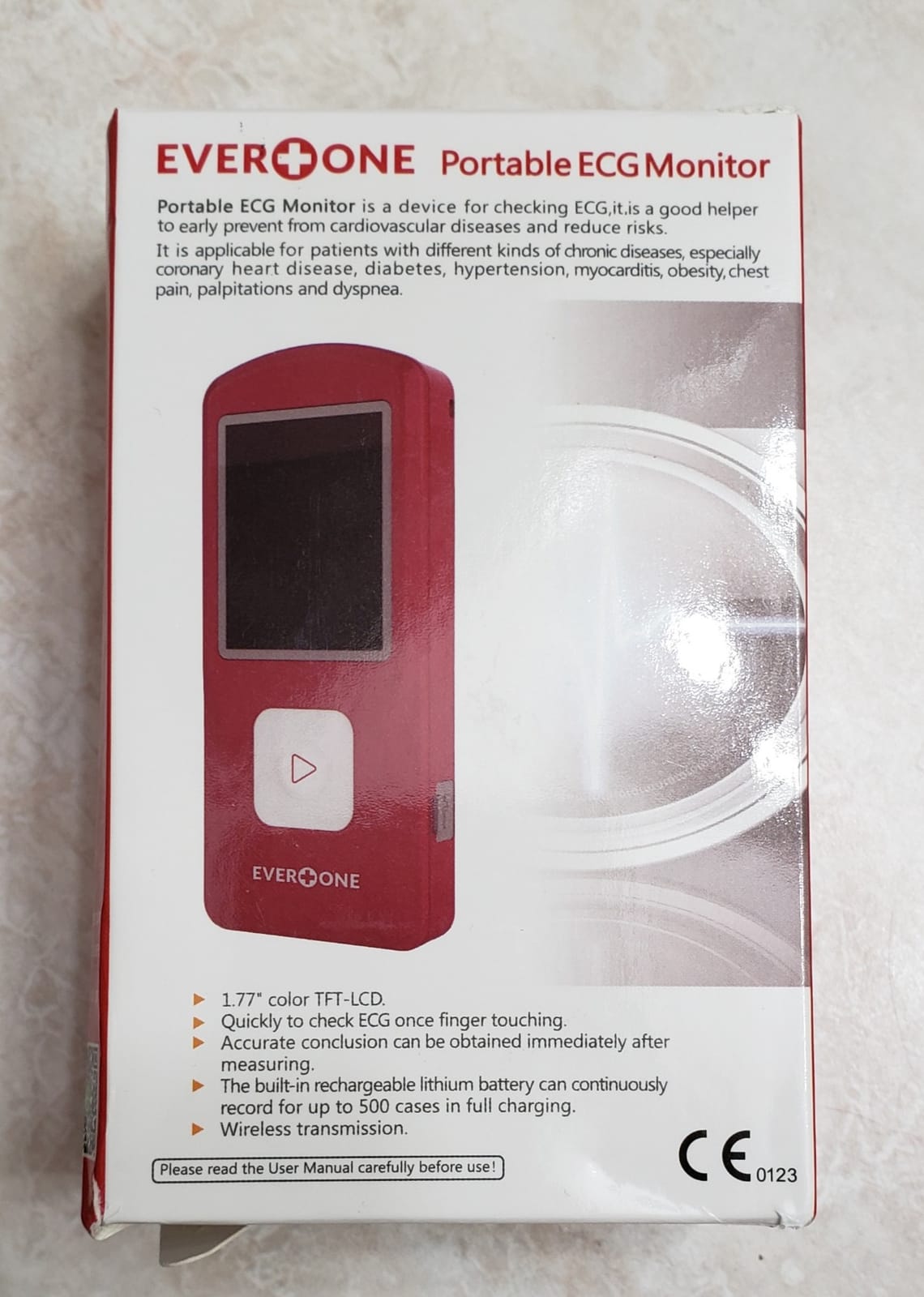 EverOne - EVOPM10 Portable Bluetooth ECG/EKG Monitor, Compatible with iOS/Android, Windows 7/8/10, Track Heart Rate & Heart Rhythm Performance, App Included customer photo 1