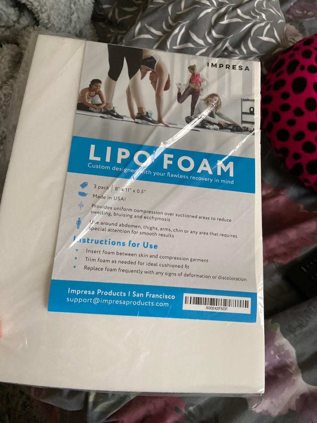 IMPRESA Liposuction Foam Pads - 3-Pack - White - 8 x 11 x 0.5 in - for Abdominal Binder Post Surgery - Even Pressure for Liposuction Compression Garments - Custom Fit for Tummy Tuck Recovery customer photo 2