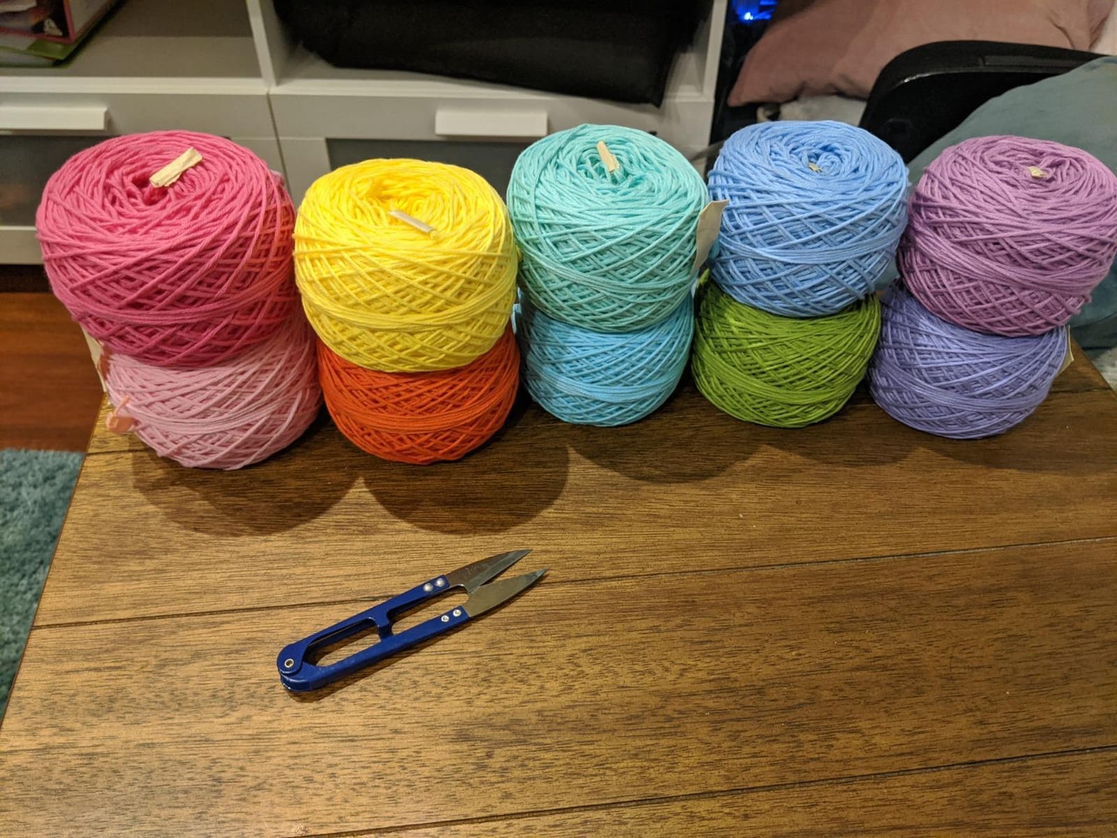 Studio Sam Pure Cotton Yarn Set for Knitting and Crochet. Pack of 10 Skeins, Total 1850 Yards. Fine Yarn for Baby Blankets, Clothes and Amigurumi. Pastel Dreams Collection. customer photo 1