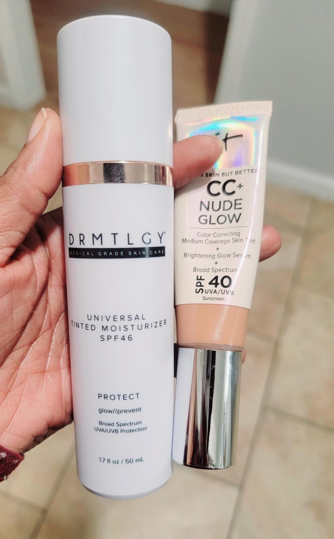 DRMTLGY Universal Tinted Moisturizer SPF 46, Dewy Tinted Sunscreen customer photo 2