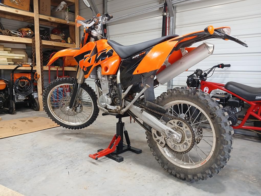 JFG RACING Adjustable Hydraulic Dirt Bike Stand Lift 1000 Lbs Capacity,Red customer photo 1
