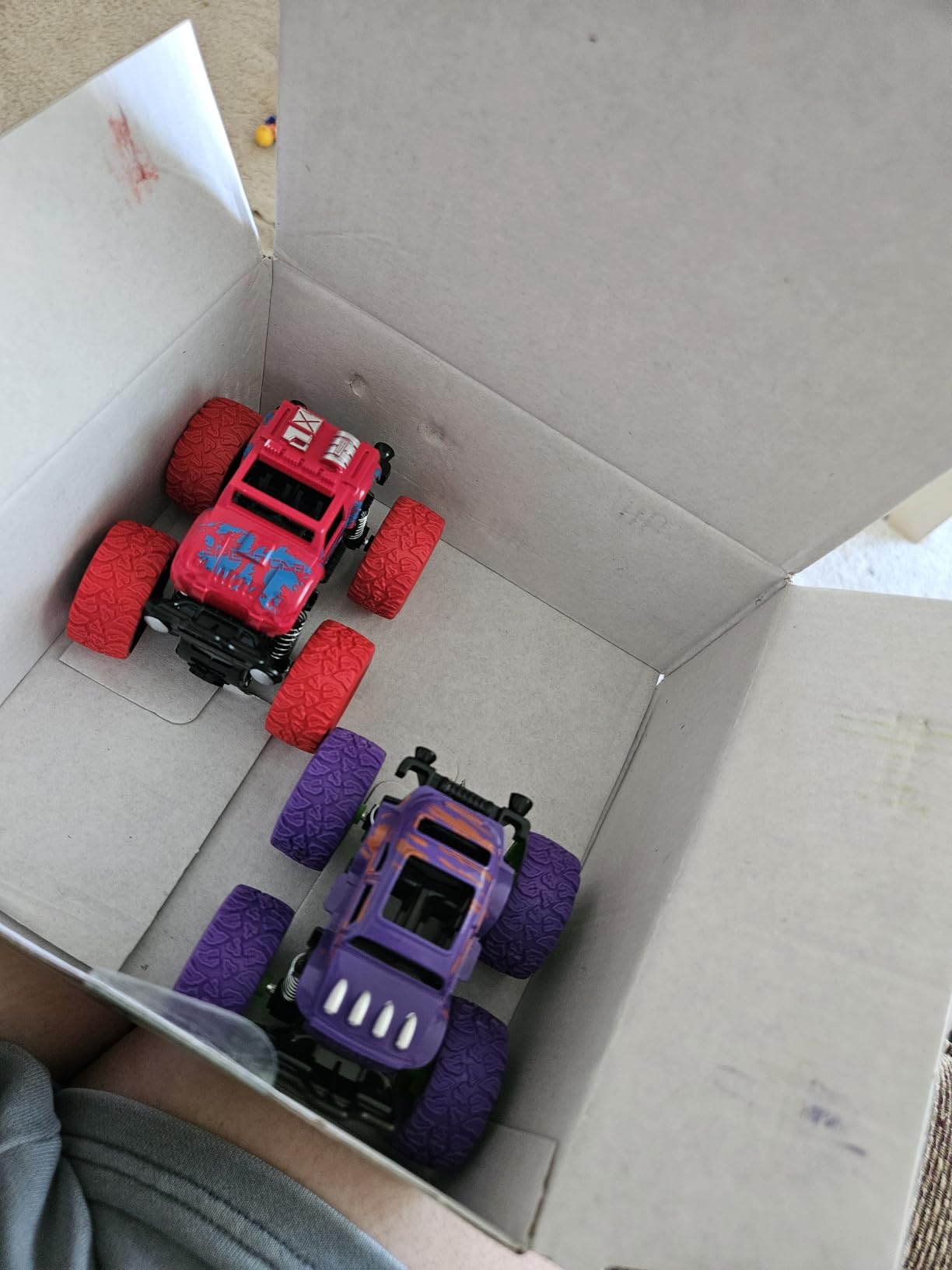 4 Pack Monster Trucks Toys for Boys 2 3 4 5 6 7 Year Old, Friction Powered Pull Back Car Toys for Toddlers Kids Ages 3-5 2-4 4-7, Best Birthday Christmas Party Gift for Boys and Toddlers customer photo 1