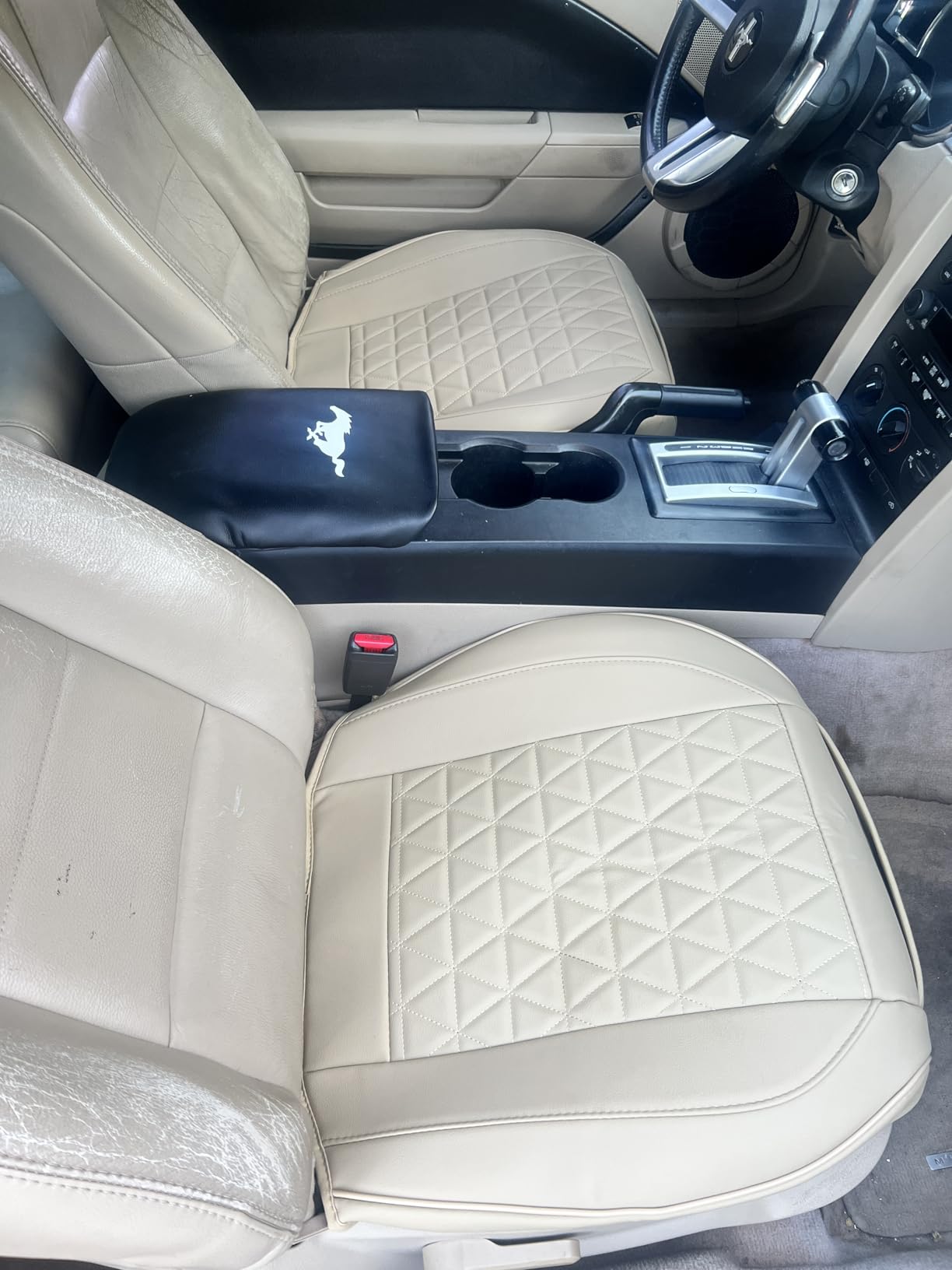 Black Panther Luxury Faux Leather Car Seat Cover Front Bottom Seat Cushion Cover, Anti-Slip and Wrap Around The Bottom, Fits 95% of Vehicles - 1 Piece,Black customer photo 1