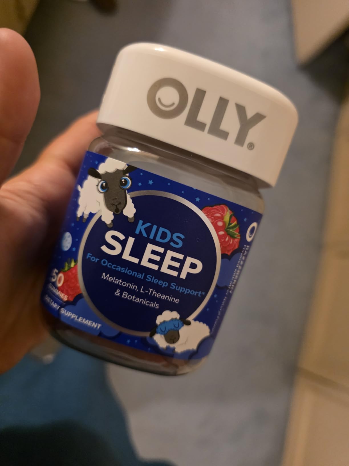 OLLY Kids Sleep Gummy, Occasional Sleep Support,* 0.5mg Melatonin, L-Theanine, Raspberry Flavored, 50 or 25 Day Supply - 50 Count customer photo 1