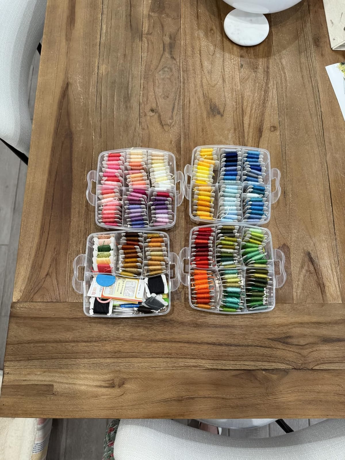 BYMORE 262 Pack Embroidery Thread Floss Kit Including 200 Colors 8 M/Pcs Cross Stitch Sewing Thread with Floss Bins and 62 Pcs Cross Stitch Tool,4-Tier Transparent Storage Box customer photo 2
