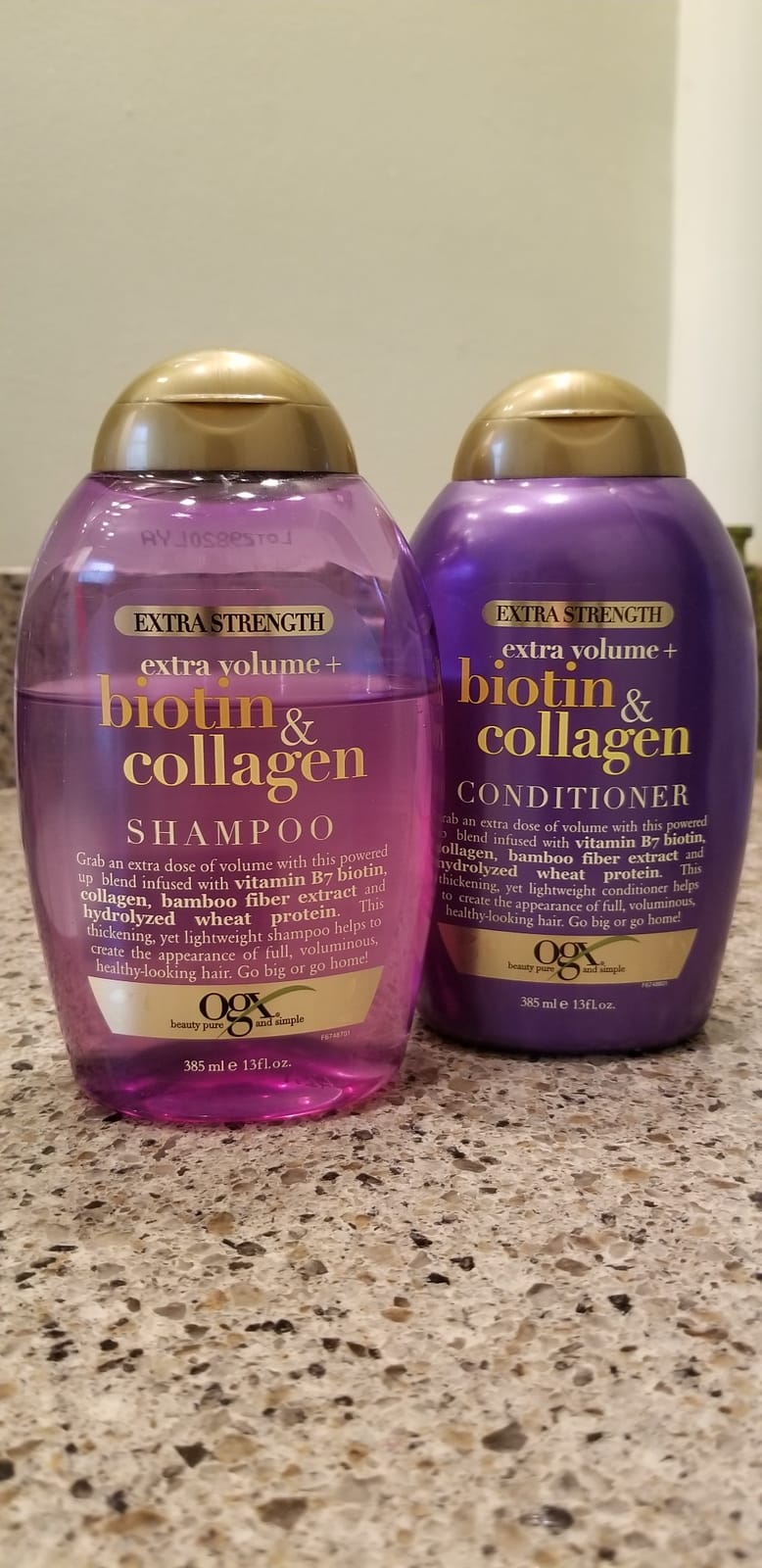 OGX Thick & Full + Biotin Collagen Extra Strength Volumizing Shampoo with Vitamin B7 Hydrolyzed Wheat Protein for Fine Hair. Sulfate-Free Surfactants Thicker, Fuller Hair, 13 Fl Oz customer photo 1
