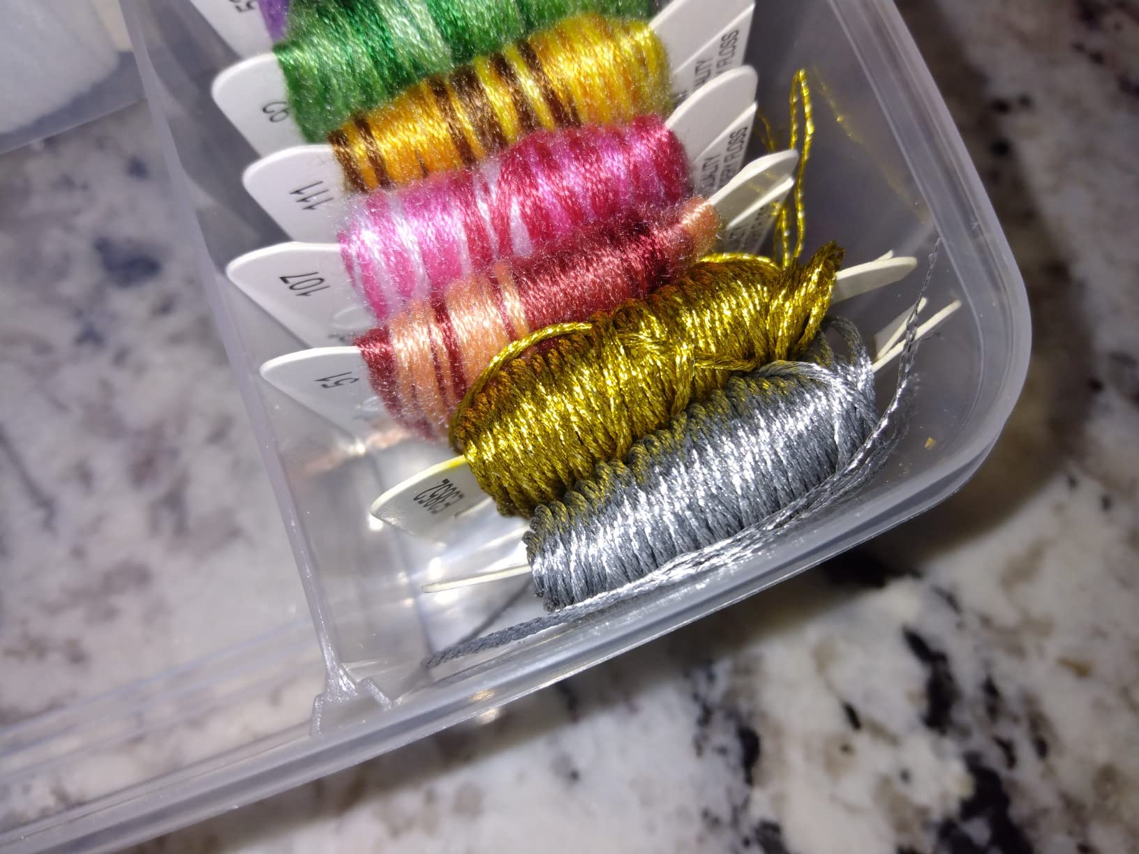 188 Embroidery Floss Set Including Cross Stitch Threads Friendship Bracelet String with 2-Tier Transparent Box, Floss Bobbins and Cross Stitch Kits customer photo 1