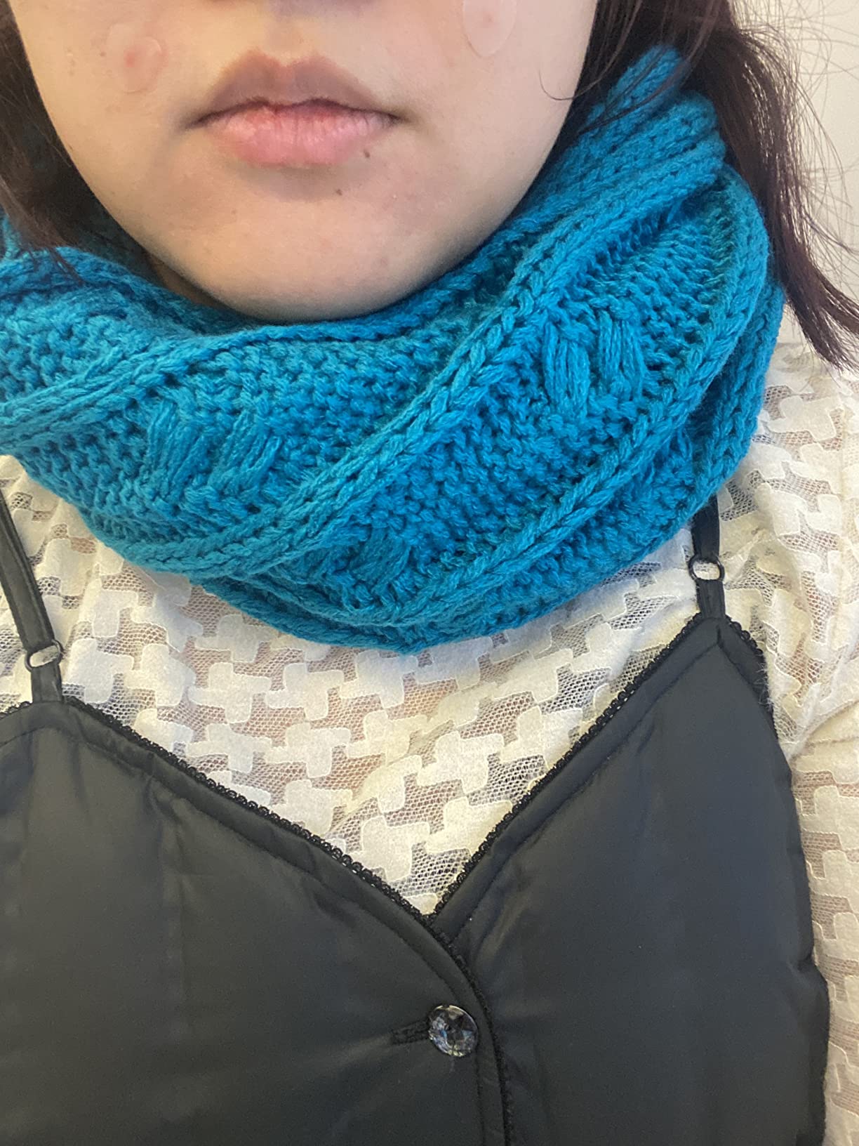 Funky Junque Infinity Scarf for Women – Oversized Chunky Winter Scarf, Colorful Fall Scarves, Soft Sweater Wrap Cozy Style customer photo 1