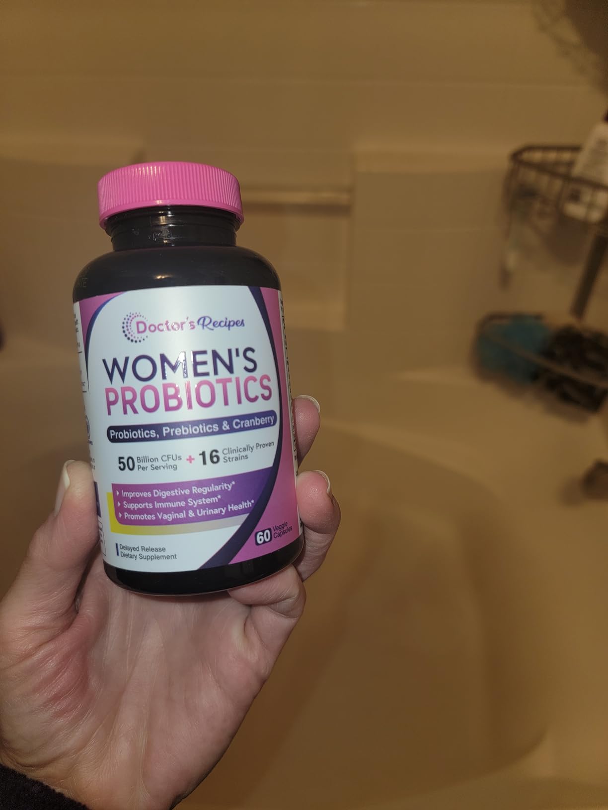 Doctor's Recipes Women's Probiotic, 60 Caps 50 Billion CFU 16 Strains, with Organic Cranberry, Digestive Immune Vaginal & Urinary Health, Shelf Stable, Delayed Release, No Soy Gluten Dairy customer photo 2