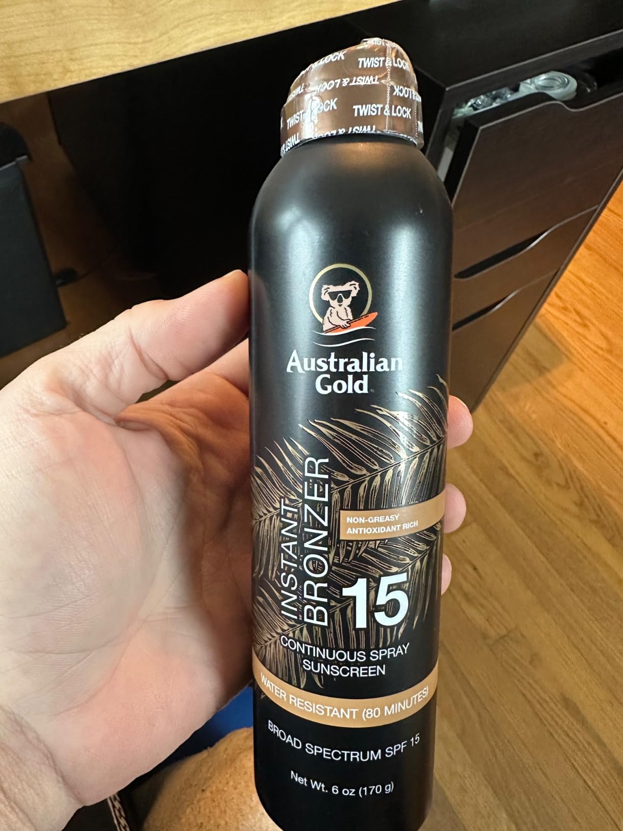 Australian Gold Continuous Spray Sunscreen SPF 30 | Instant Bronzer, 6 Fl customer photo 1