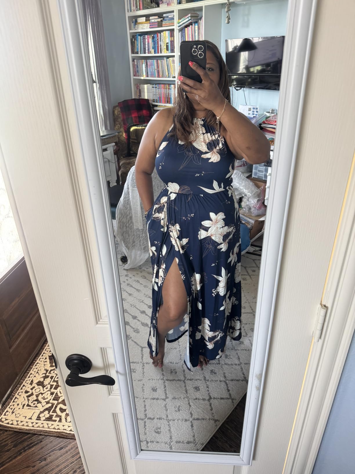 KILIG Women's Summer Floral Beach Flowy Split Maxi Long Dresses customer photo 1