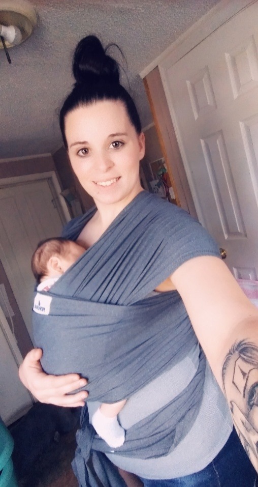 Baby Wraps Carrier, Jeroray Baby Carrier,Hands Free Infant Carrier, Lightweight,Breathable,Softness,Heather Grey customer photo 2