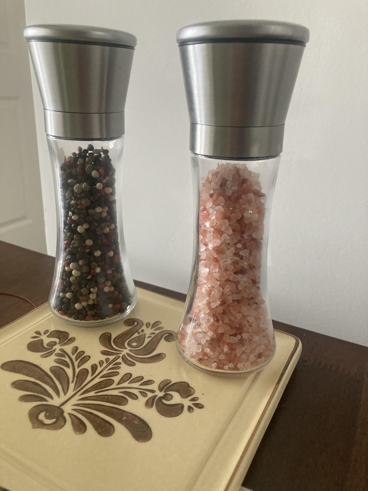 HOME EC Original Stainless Steel Salt or Pepper Grinder 1pk - Adjustable Ceramic Sea Salt Grinder or Pepper Mill - Tall Glass Spice Shaker - Spice Mill w/EBook customer photo 1