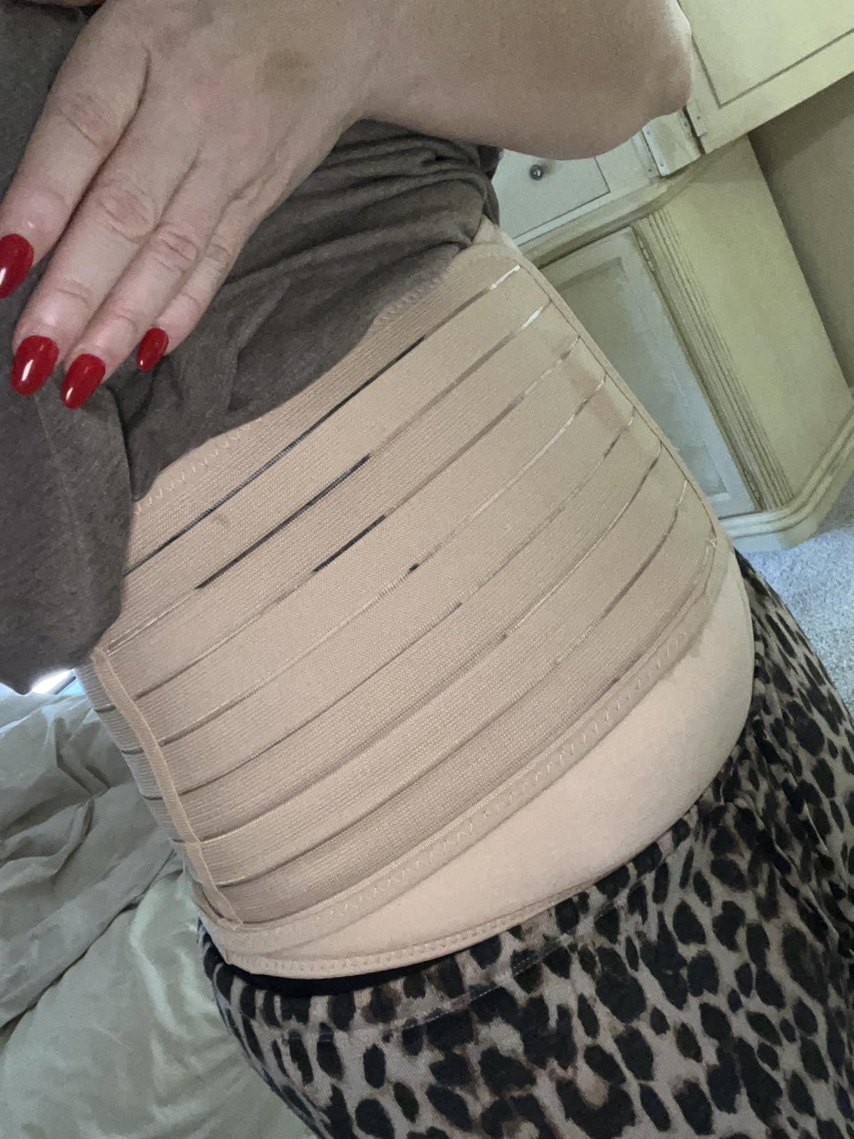 3 in 1 Postpartum Belly Support Recovery Wrap Band (Midnight Black, XL) customer photo 1