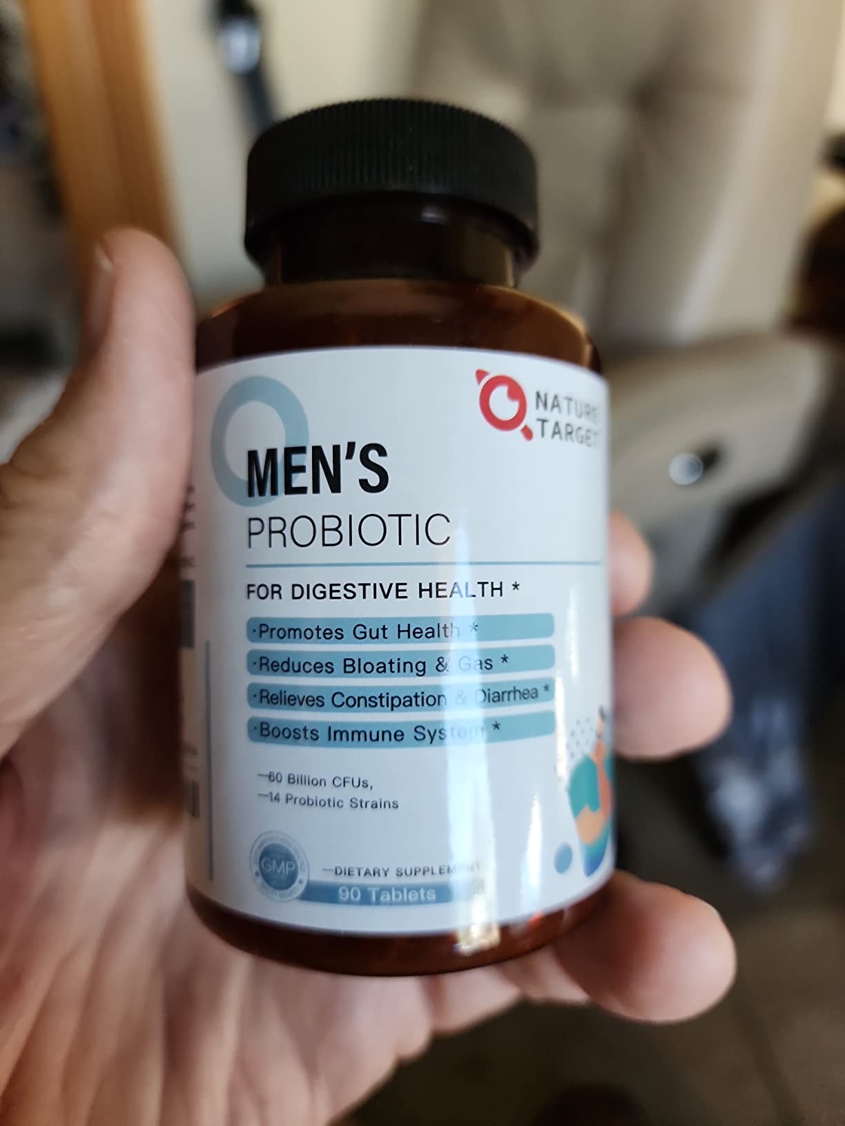 NATURE TARGET Probiotics for Men, 60 Billion CFU, 90 Veggie Tablets customer photo 1