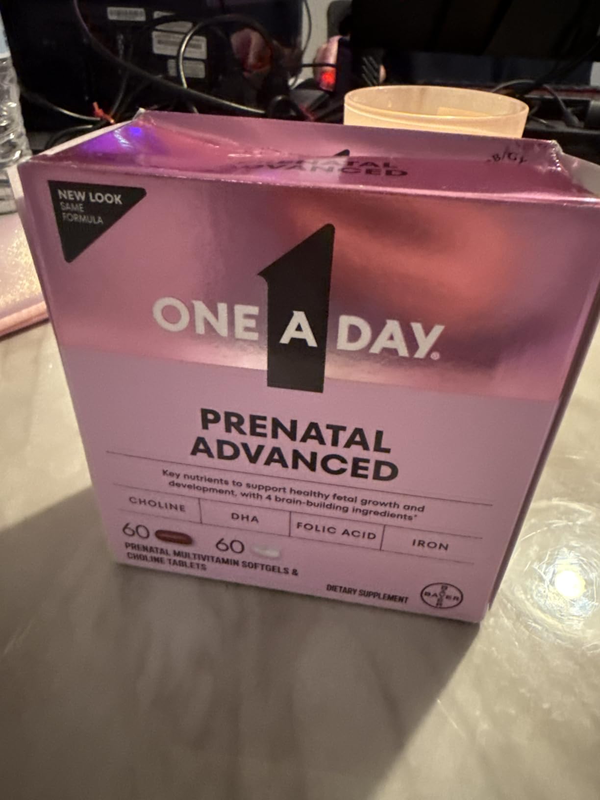 One A Day Prenatal Advanced- Prenatal Vitamins with Folic Acid, Choline, DHA & Iron, Pregnancy Vitamins for Women to Support Baby’s Development, 60+60 Ct (120 Total Set) (Packaging May Vary) customer photo 1