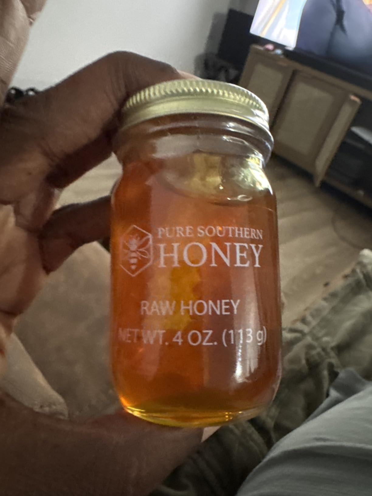 100% Raw Unfiltered Honey With Honeycomb by Pure Southern Honey [1lb] - Authentic, USA - Made Gallberry - Pure Unheated - Non - GMO, Unsweetened, Sugar - Free, Real American Honey With Comb customer photo 2