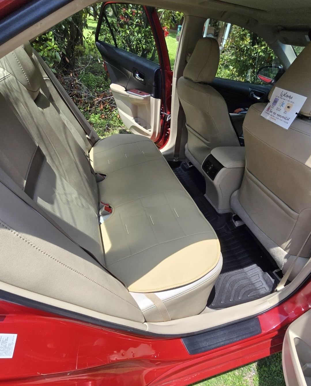 West Llama Pu Leather Car Seat Bottom Covers Protectors Include 1 Pair Front Driver Seat Pad Mat and 1 Rear Bench Cover Universal Fit 90% Vehicles,Black customer photo 2