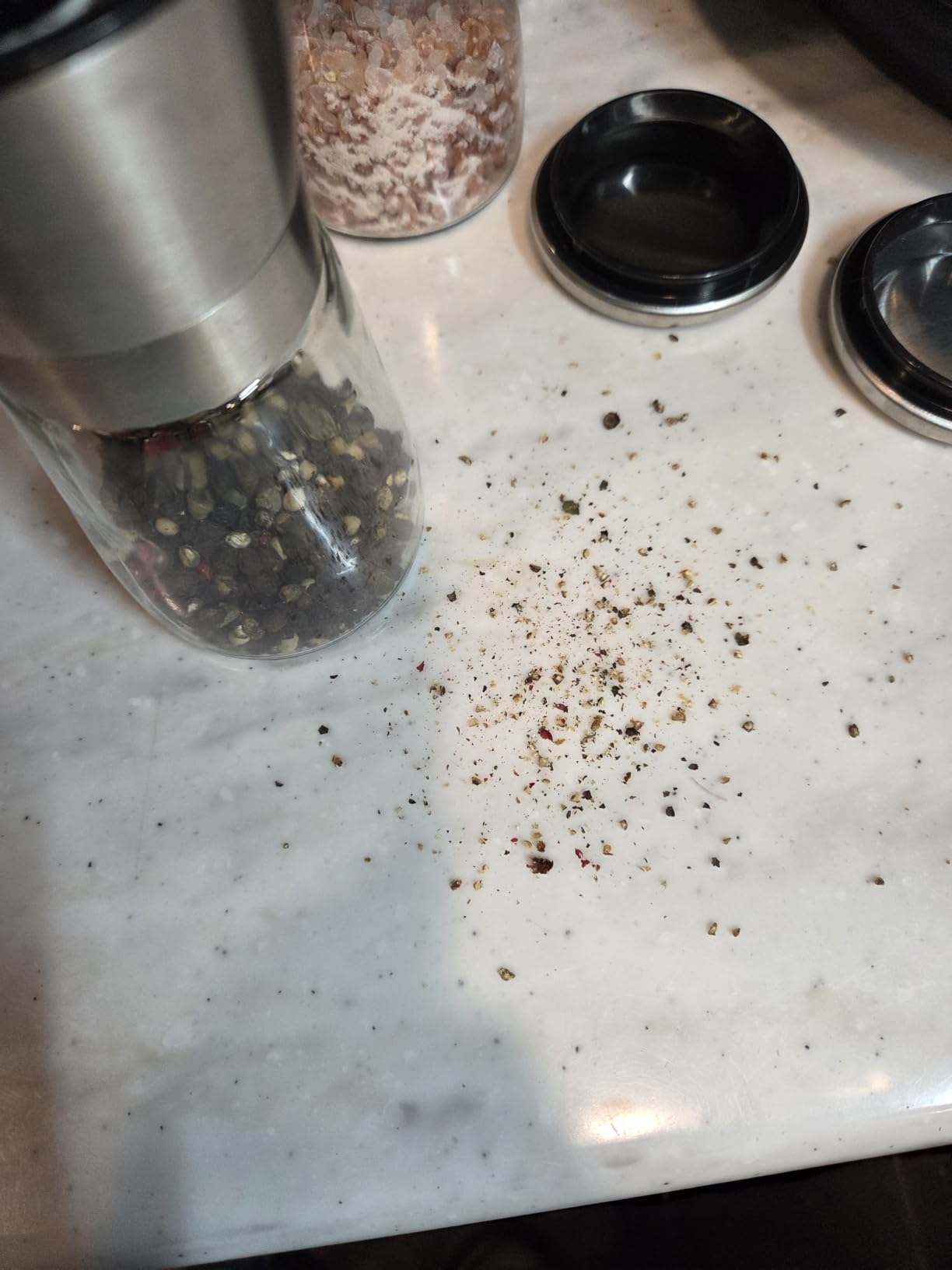 Manual Salt and Pepper Grinder Set of 2, 5 oz Refillable Ceramic Mills customer photo 2