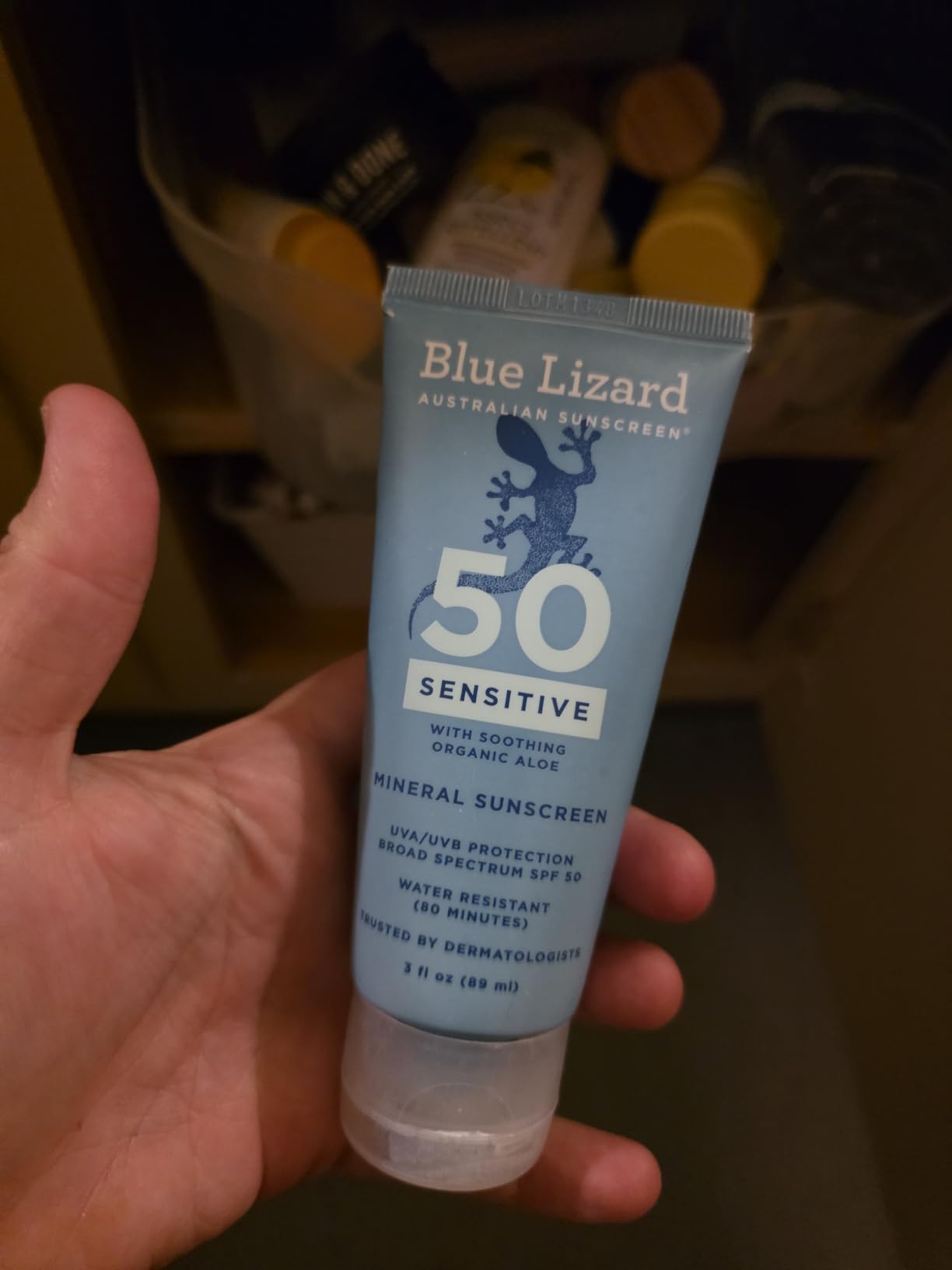 Blue Lizard SENSITIVE Mineral Sunscreen with Zinc Oxide, SPF 50+, Water Resistant, UVA/UVB Protection with Smart Cap Technology - Fragrance Free, 3 oz. Tube customer photo 1