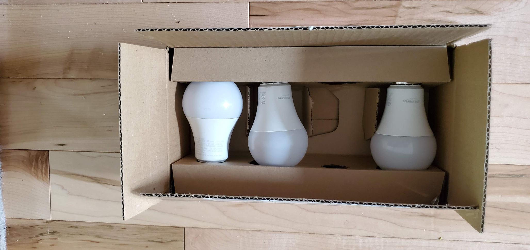 SYLVANIA Wifi LED Smart Light Bulb, 60W Equivalent Full Color and Tunable White A19, Dimmable, Compatible with Alexa and Google Home Only - 4 Pack (75674) customer photo 1