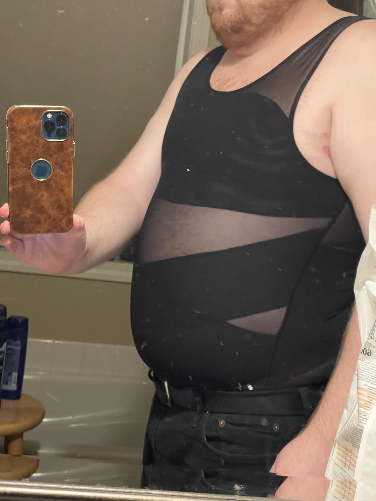 TAILONG Men's Compression Shirt for Body Shaper Slimming Vest Tight Tummy Underwear Tank Top customer photo 2
