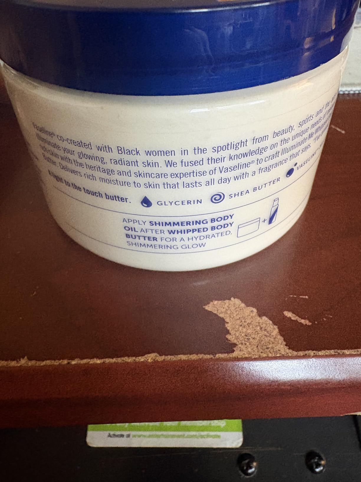 Vaseline Illuminate Me Shea Butter Whipped Body Butter for Melanin Rich Skin Provides 24 Hour Moisturization for Dry Skin 11 oz customer photo 2