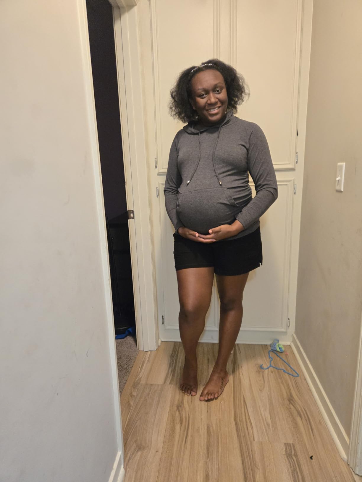 GINKANA Maternity Hoodie Long Sleeves Shirts Casual Maternity Top Pregnancy Sweatshirt Casual Clothes customer photo 2