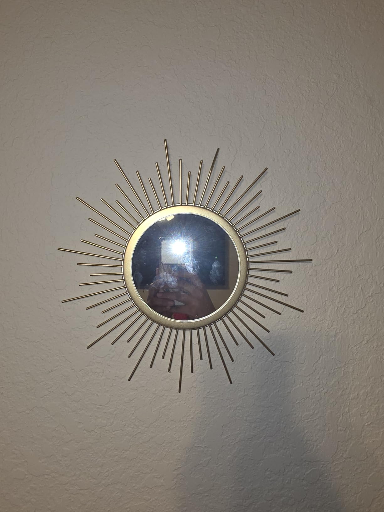 3 Pack Metal Mirrors for Wall Gold Sunburst Wall Mirror Home Decor Accent customer photo 1