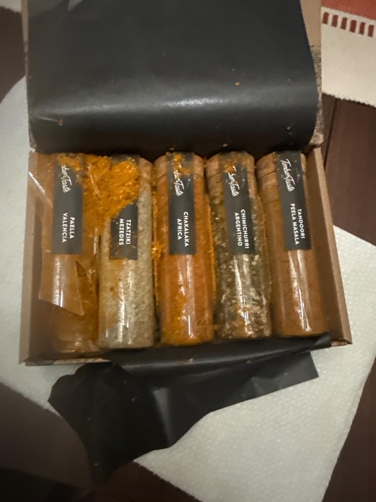 TIMBER TASTE® World Spice Sampler Set - 5 Exotic Blends Chimichurri Chakalaka Paella Tandoori Tzatziki | Mens Gifts Spice Gift Set Foodie Cooking Kit | Gourmet Basket - Birthday Gift for Him customer photo 1