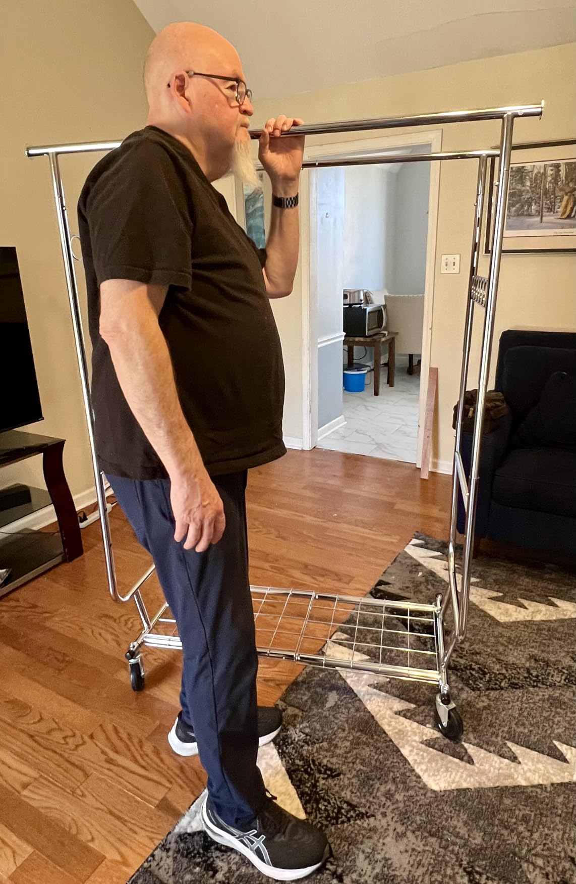 Raybee Heavy Duty Clothes Rack 650LBS Double Rods with Shelf Collapsible customer photo 1