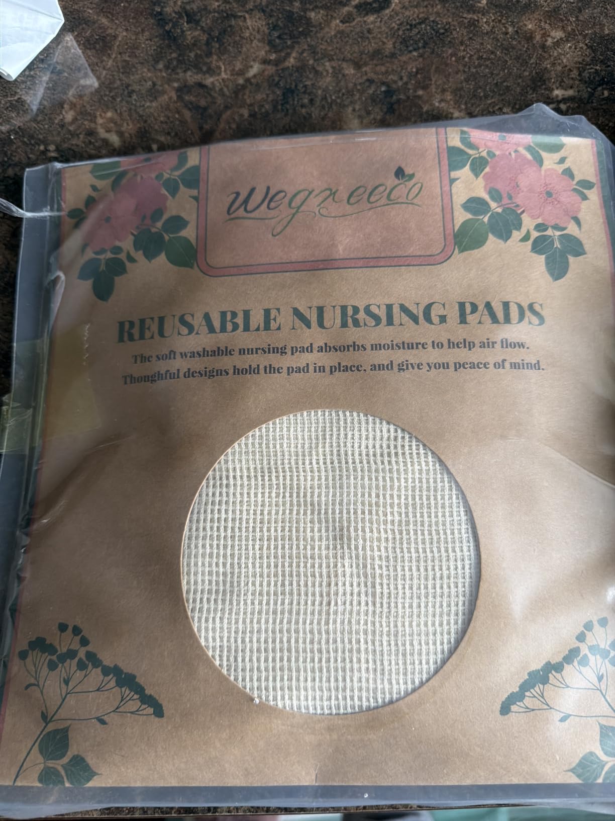 wegreeco Nursing Breast Pads (14 Pack) + Laundry Bag & Travel Storage Bag, 4.7 inch Option - Washable & Reusable Breastfeeding Nursing Pads (Mild, Large) customer photo 1